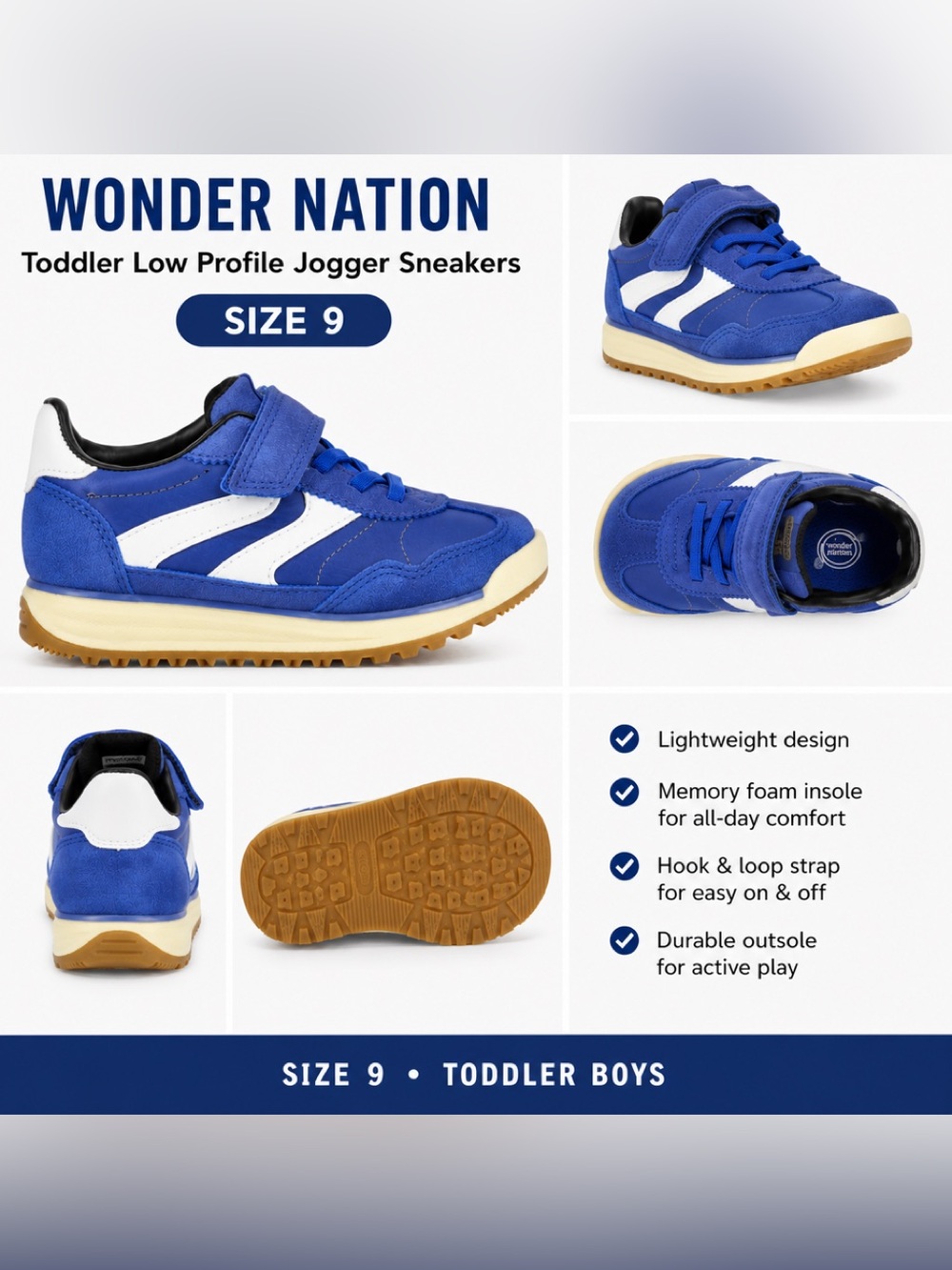 NWT Wonder Nation Toddler Low Profile Tennis Shoes